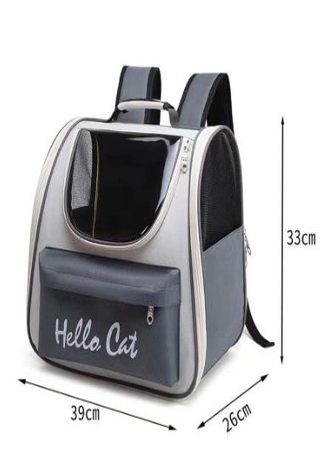 Dratal Cat Bag for Pets Backpack Portable Patchwork Color Bag for Going Out Breathable Backpack Cat Products (Grey) - Image 2
